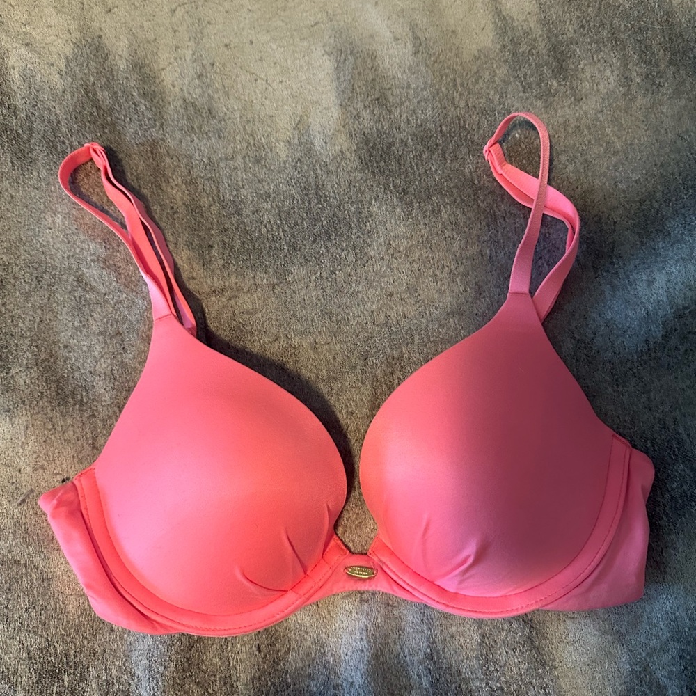Coral Victoria’s Secret plunge push up bra size 34 B